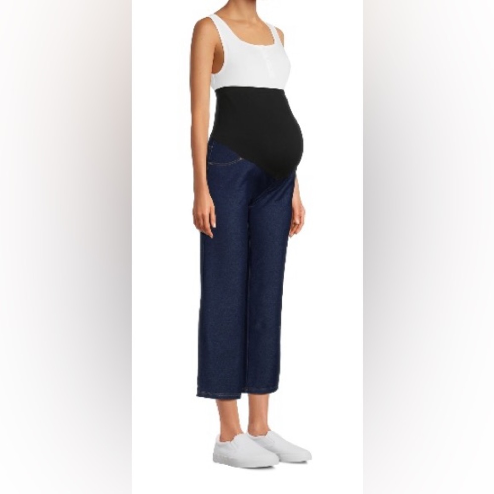 Maternity Blue Jeans Jeggings, Straight Leg Jeggings, 27” Inseam, Size (4-6)